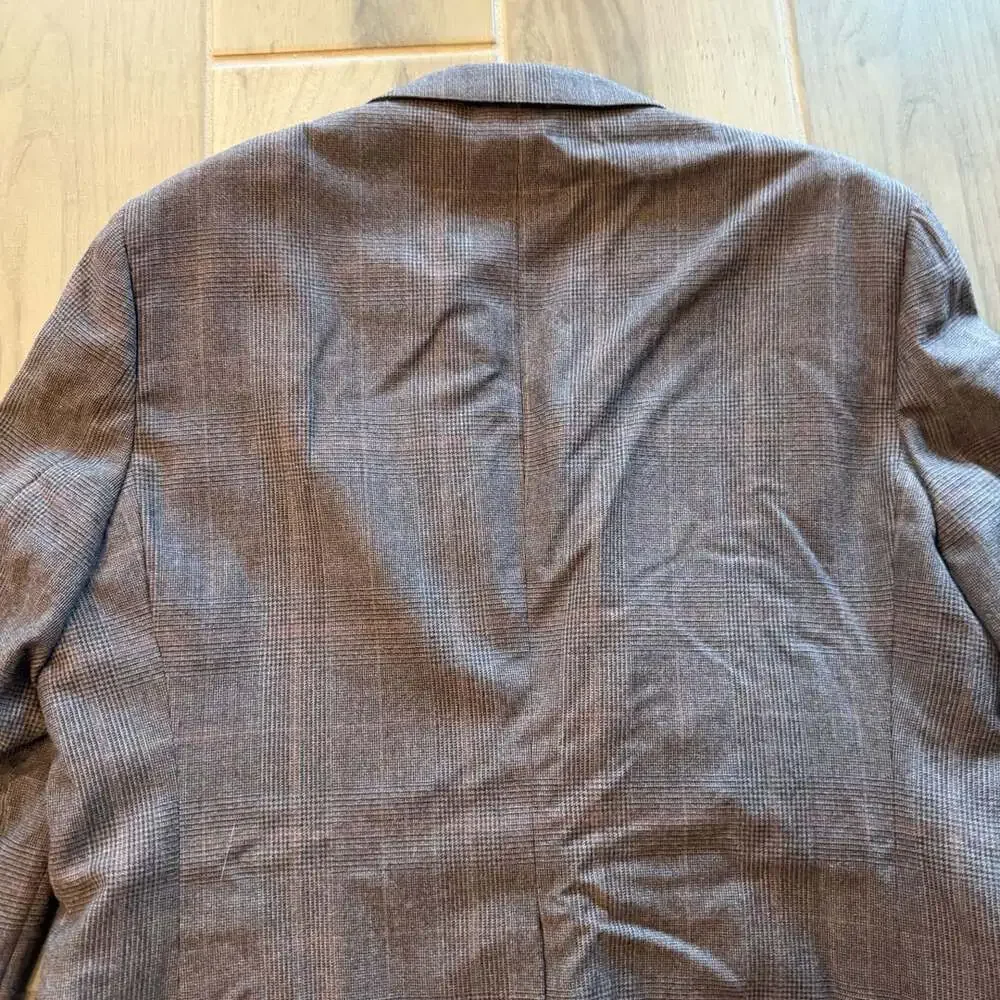 English Manor Suit Jacket and Pants Brown Plaid Pure Wool 46R